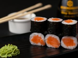 sushi on white ceramic plate