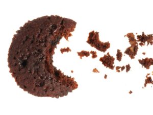 brown and white powder on white background